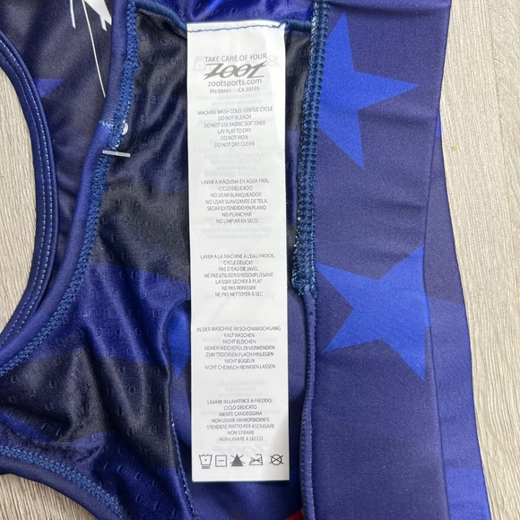 ZOOT Womens Ltd Run Bra RWB USA Red White Blue American Flag Sports Bra Size XS - Picture 8 of 12